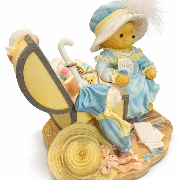 Cherished Teddies Kaitlyn Bear Figurine in Light Blue and Cream - Picture 5 of 11